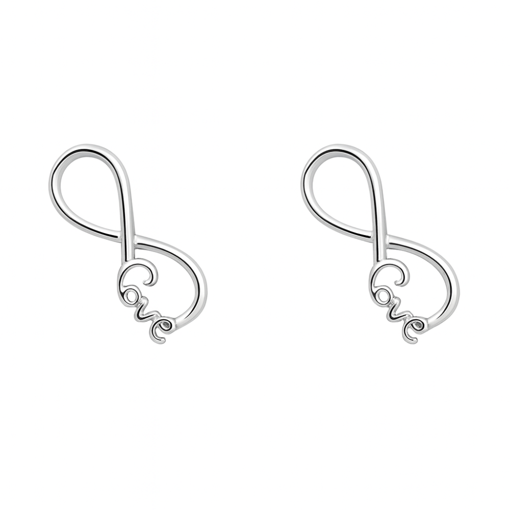 Srebrne minđuše na šraf beskonačnost JS22-T0143E