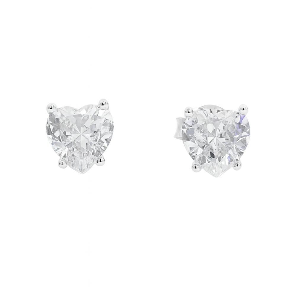 Srebrne minđuše na šraf srce JS25-E0043