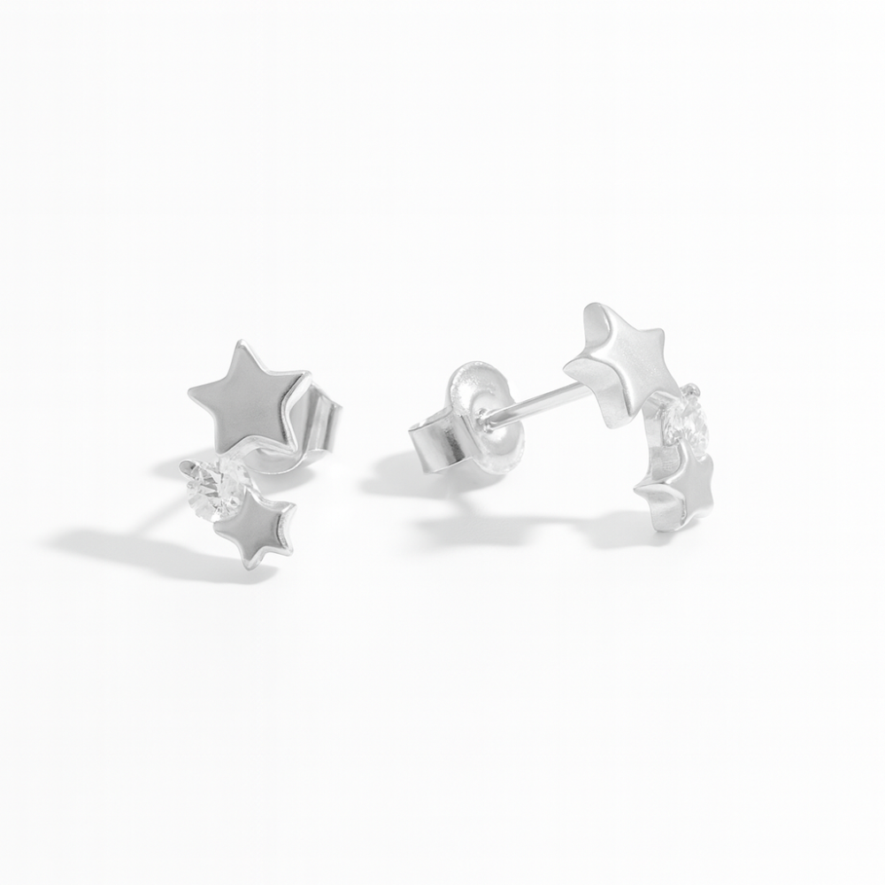 Srebrne minđuše na šraf zvezdice JS25-E0234