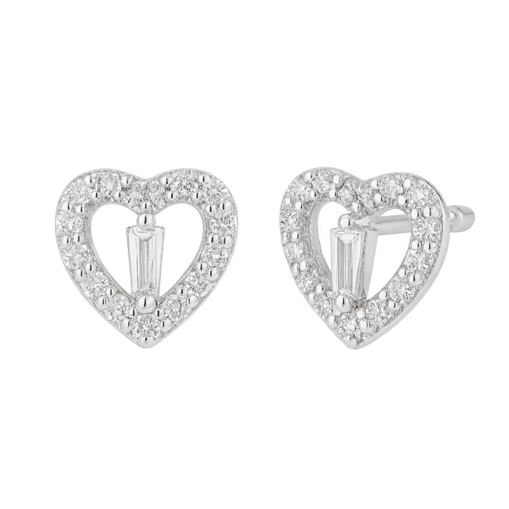 Srebrne minđuše na šraf srce JS55-E0047