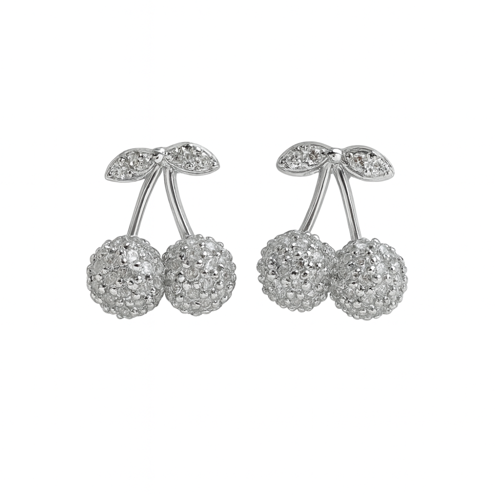 Srebrne minđuše na šraf trešnjice JSTR