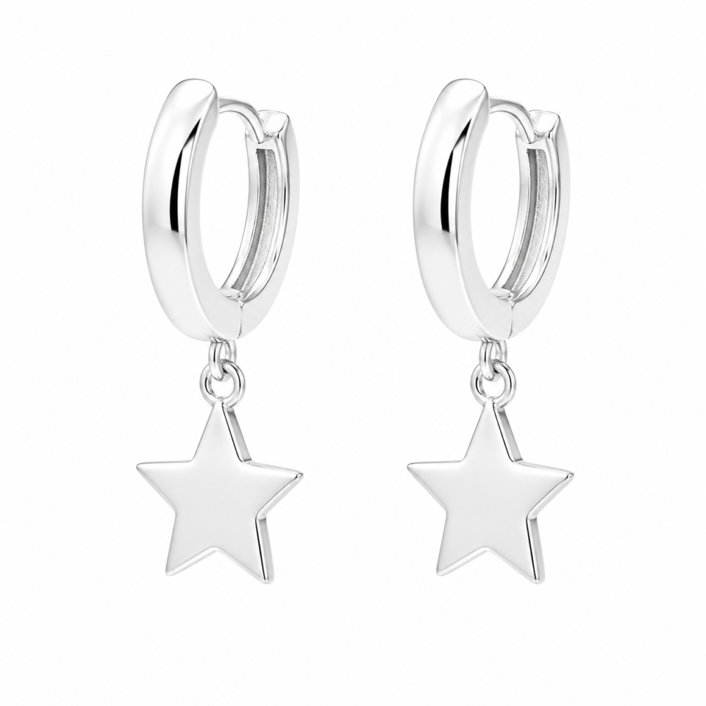 Srebrne viseće minđuše zvezdice JS22-JE3227
